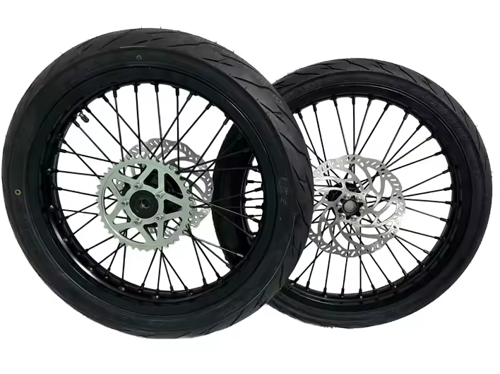 (PRE ORDER) Chrome Silver Surron Light Bee X (LBX) 17" Supermoto Rim and Tire