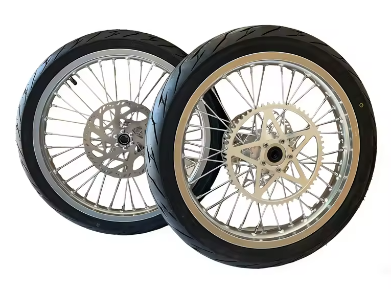 (PRE ORDER) Chrome Silver Surron Light Bee X (LBX) 17" Supermoto Rim and Tire